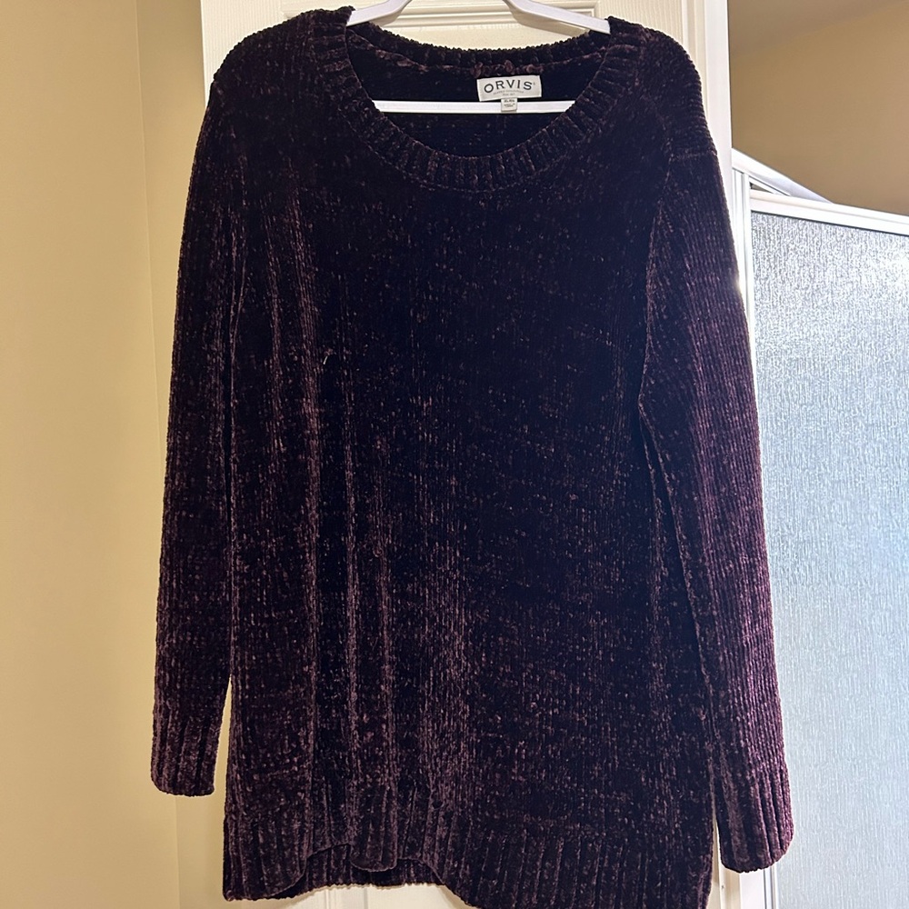 Orvis Super Soft Chenille Sweater Wine colored